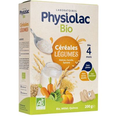 Physiolac Céréales Bio Légumes Dès 4 Mois - 200 g - Publicité Physiolac Céréales Bio Légumes Dès 4 Mois - 200 g - Publicité