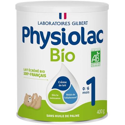 Physiolac Bio 1 Lait pour nourrissons 1er âge 400 g Poudre - Publicité Physiolac Bio 1 Lait pour nourrissons 1er âge 400 g Poudre - Publicité
