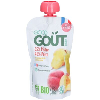 Good Goût Pêche Poire 120 g Purée - Publicité Good Goût Pêche Poire 120 g Purée - Publicité
