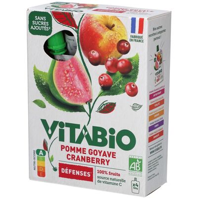 VITABIO gourde de fruits Pomme Goyave Cranberry 4x100g 4x100 g Purée - Publicité VITABIO gourde de fruits Pomme Goyave Cranberry 4x100g 4x100 g Purée - Publicité