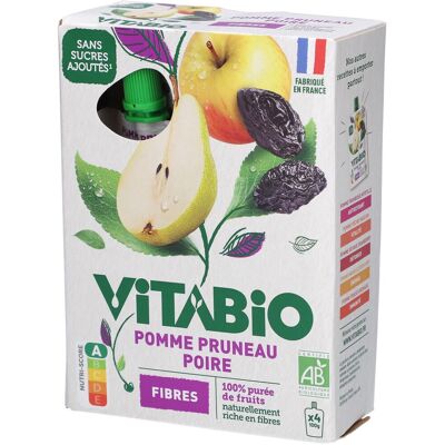 VITABIO gourde de fruits Pomme Prueau Poire 4x100g 4x100 g Purée - Publicité VITABIO gourde de fruits Pomme Prueau Poire 4x100g 4x100 g Purée - Publicité
