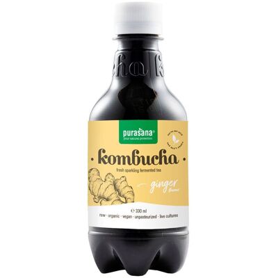 Purasana Kombucha Gingembre - Thé fermenté pour la digestion - 330ml - Publicité Purasana Kombucha Gingembre - Thé fermenté pour la digestion - 330ml - Publicité