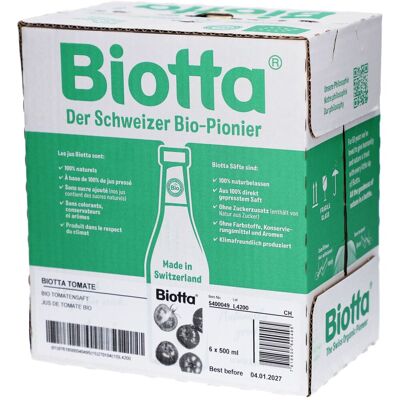 Biotta® Jus de tomate bio 6 pc(s) Boisson - Publicité Biotta® Jus de tomate bio 6 pc(s) Boisson - Publicité
