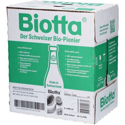 Biotta Petit Déjeuner - Mélange de jus de fruits bio 6 pc(s) Boisson - Publicité Biotta Petit Déjeuner - Mélange de jus de fruits bio 6 pc(s) Boisson - Publicité