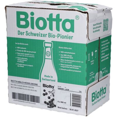 Biotta Nectar de Myrtilles des bois bio 6 pc(s) Boisson - Publicité Biotta Nectar de Myrtilles des bois bio 6 pc(s) Boisson - Publicité