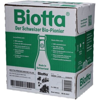 Biotta Nectar d'Airelles Rouges Bio 6 pc(s) Boisson - Publicité Biotta Nectar d'Airelles Rouges Bio 6 pc(s) Boisson - Publicité
