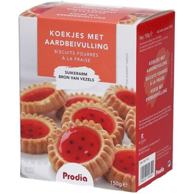 Prodia Biscuits fourrés à la fraise 150 g Cookies - Publicité Prodia Biscuits fourrés à la fraise 150 g Cookies - Publicité