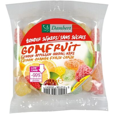 Damhert GOMFRUIT Oursons gommeux sans sucre 100 g Bonbon(S) - Publicité Damhert GOMFRUIT Oursons gommeux sans sucre 100 g Bonbon(S) - Publicité
