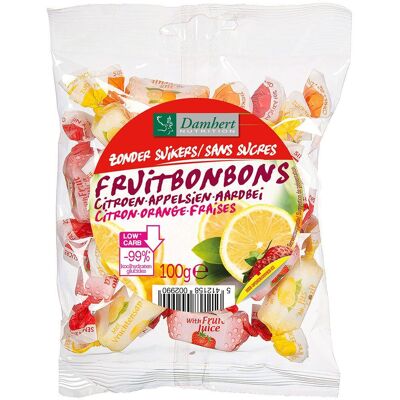 Damhert Sans Sucres Bonbons Tendres à goût de Fruit 100 g Bonbon(S) - Publicité Damhert Sans Sucres Bonbons Tendres à goût de Fruit 100 g Bonbon(S) - Publicité