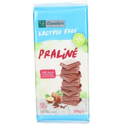 Damhert Lactose Free Tablette de chocolat praliné sans gluten 100 g Chocolat - Publicité Damhert Lactose Free Tablette de chocolat praliné sans gluten 100 g Chocolat - Publicité