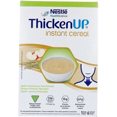 Nestle Nestlé ThickenUp® Instant Cereal Saveur Pomme-Noisette 450 g Poudre - Publicité Nestle Nestlé ThickenUp® Instant Cereal Saveur Pomme-Noisette 450 g Poudre - Publicité