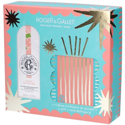 Roger & Gallet Cadeauset Eau Parfumee Bienfaisante Vijgenbloesem+ diffuser 100 ml Emballage(S) Combi - Publicité Roger & Gallet Cadeauset Eau Parfumee Bienfaisante Vijgenbloesem+ diffuser 100 ml Emballage(S) Combi - Publicité