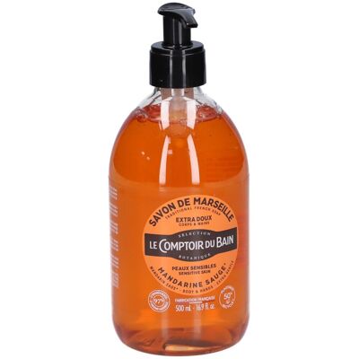 Le Comptoir du Bain Savon de Marseille Mandarine Sauge 500ml - Publicité Le Comptoir du Bain Savon de Marseille Mandarine Sauge 500ml - Publicité