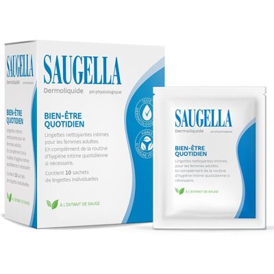 SAUGELLA Dermoliquide Bien-Etre Quotidien 1 pc(s) Lingette(S) - Publicité SAUGELLA Dermoliquide Bien-Etre Quotidien 1 pc(s) Lingette(S) - Publicité