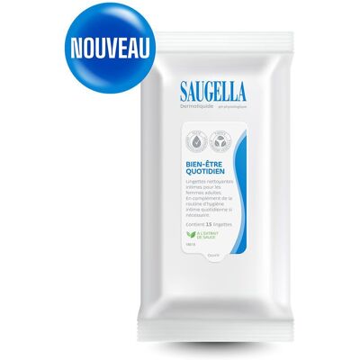 Saugella Bien-Être Quotidien Lingettes Nettoyantes Intimes 15 pc(s) Lingette(S) - Publicité Saugella Bien-Être Quotidien Lingettes Nettoyantes Intimes 15 pc(s) Lingette(S) - Publicité