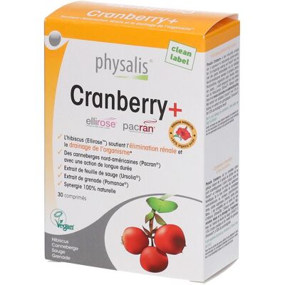 Physalis Cranberry - Complément alimentaire avec cranberry, hibiscus, sauge, grenade - 30 comprimés - Publicité Physalis Cranberry - Complément alimentaire avec cranberry, hibiscus, sauge, grenade - 30 comprimés - Publicité