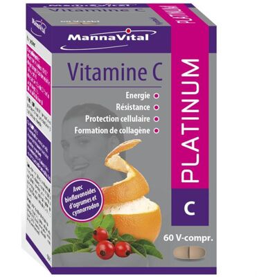 Mannavital Vitamine C Platinum - Soutien immunitaire - Publicité Mannavital Vitamine C Platinum - Soutien immunitaire - Publicité