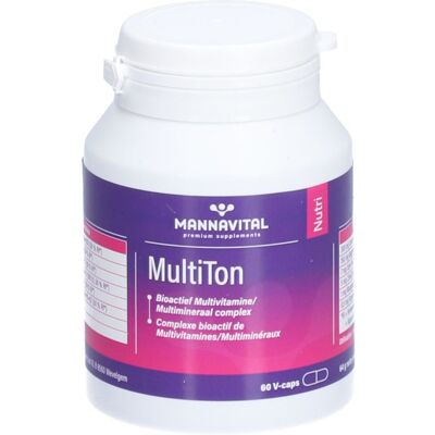 Mannavital Multiton - Capsules végétariennes - 60 pcs - Publicité Mannavital Multiton - Capsules végétariennes - 60 pcs - Publicité