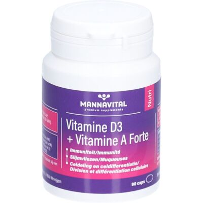 Mannavital Vitamine D3 + A Forte - Vitamines et Compléments - Publicité Mannavital Vitamine D3 + A Forte - Vitamines et Compléments - Publicité