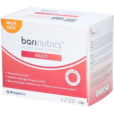 Metagenics BariNutrics Multi - Vitamines & Minéraux - 180 capsules - Publicité Metagenics BariNutrics Multi - Vitamines & Minéraux - 180 capsules - Publicité