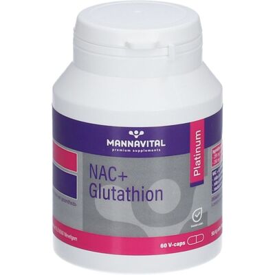Mannavital NAC Glutathion Platinum Capsules Végétariennes - Publicité Mannavital NAC Glutathion Platinum Capsules Végétariennes - Publicité