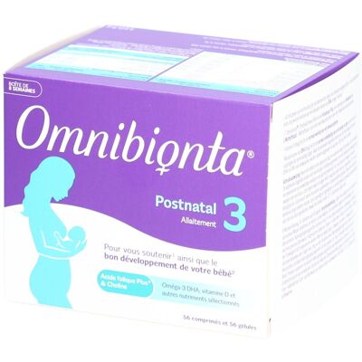 Procter & Gamble Omnibionta Postnatal 3 Complément pour l'allaitement - Soutient l'allaitement - Publicité Procter & Gamble Omnibionta Postnatal 3 Complément pour l'allaitement - Soutient l'allaitement - Publicité