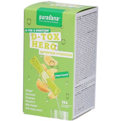 Purasana Hydration Superfoods D-Tox Hero 10x4,5g 10x4,5 g Sachet(S) - Publicité Purasana Hydration Superfoods D-Tox Hero 10x4,5g 10x4,5 g Sachet(S) - Publicité