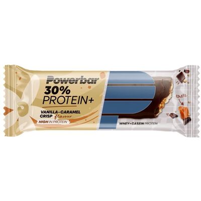 PowerBar® 30% Protein Plus Vanilla-Caramel Crisp 55 g Barre - Publicité PowerBar® 30% Protein Plus Vanilla-Caramel Crisp 55 g Barre - Publicité
