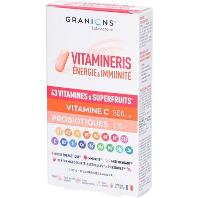 Granions Vitamineris Energie & Immunité 30 pc(s) Comprimé(S) - Publicité Granions Vitamineris Energie & Immunité 30 pc(s) Comprimé(S) - Publicité
