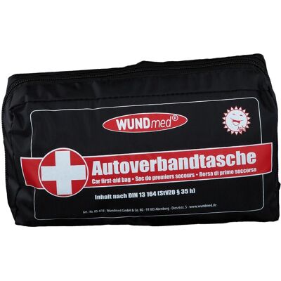 Trousse de Premiers Secours Auto Wundmed 44 Pièces - Compacte, Noire - Publicité Trousse de Premiers Secours Auto Wundmed 44 Pièces - Compacte, Noire - Publicité
