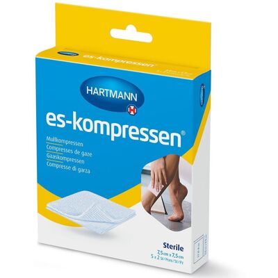 Compresses Stériles ES 7,5x7,5cm - Soins des plaies - Publicité Compresses Stériles ES 7,5x7,5cm - Soins des plaies - Publicité