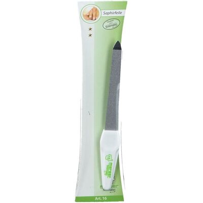 Mörser Morser Lime A Ongles Saphir Grossier+Fin 12,5Cm N15 1 pc(s) Lime - Publicité Mörser Morser Lime A Ongles Saphir Grossier+Fin 12,5Cm N15 1 pc(s) Lime - Publicité