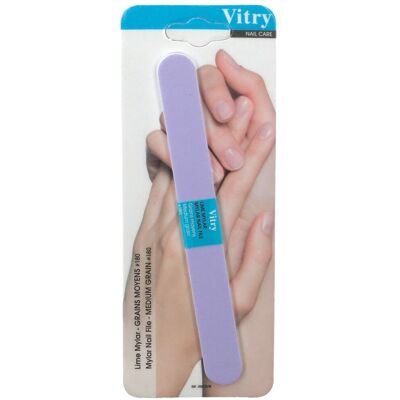 Vitry Lime Mylar Mauve Grain 180 - Lime à Ongles - Publicité Vitry Lime Mylar Mauve Grain 180 - Lime à Ongles - Publicité