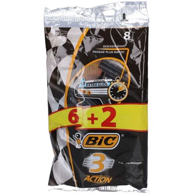 BiC® 3 Action Rasoirs jetables à 3 lames pour hommes 1 pc(s) no data - Publicité BiC® 3 Action Rasoirs jetables à 3 lames pour hommes 1 pc(s) no data - Publicité