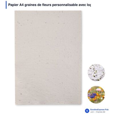 GoodiesExpress Pub Papier A4 graines de fleurs express personnalisable papier recyclé - blanc - Publicité GoodiesExpress Pub Papier A4 graines de fleurs express personnalisable papier recyclé - blanc - Publicité