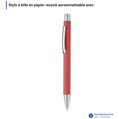 GoodiesExpress Pub Stylo à bille express personnalisable papier recyclé - rouge - Publicité GoodiesExpress Pub Stylo à bille express personnalisable papier recyclé - rouge - Publicité