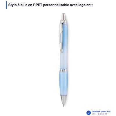 GoodiesExpress Pub Stylo à bille express personnalisable RPET encre bleue - bleu clair transparent - Publicité GoodiesExpress Pub Stylo à bille express personnalisable RPET encre bleue - bleu clair transparent - Publicité