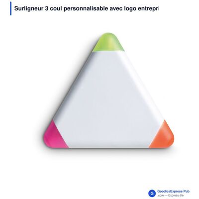 GoodiesExpress Pub Surligneur express personnalisable ABS 3 couleurs d'encre - blanc - Publicité GoodiesExpress Pub Surligneur express personnalisable ABS 3 couleurs d'encre - blanc - Publicité