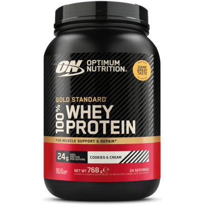 Optimum Nutrition Protéine 100% Whey Gold Standard 768 g cookies et crème - Publicité Optimum Nutrition Protéine 100% Whey Gold Standard 768 g cookies et crème - Publicité