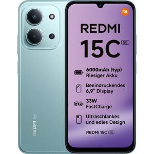 Smartphone Xiaomi Redmi 15C 6.9" 5G MediaTek Dimensity 6300 4GB LPDDR4X 128GB Double caméra 50MP 6000mAh vert