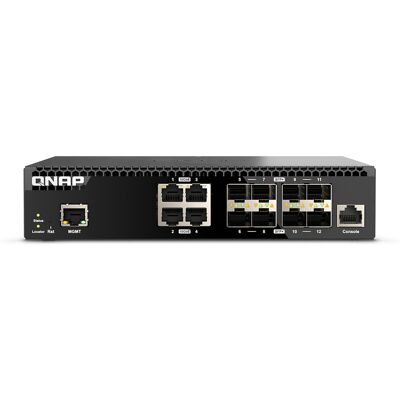 QNAP QSW-M3212R-8S4T Commutateur Géré 12x 10G Ethernet, 8x SFP+, Capacité 240 Gbit/s, 1U, IEEE 802.3ad, 802.1Q, 802.1ab, Répertoire MAC 16000 - Publicité QNAP QSW-M3212R-8S4T Commutateur Géré 12x 10G Ethernet, 8x SFP+, Capacité 240 Gbit/s, 1U, IEEE 802.3ad, 802.1Q, 802.1ab, Répertoire MAC 16000 - Publicité