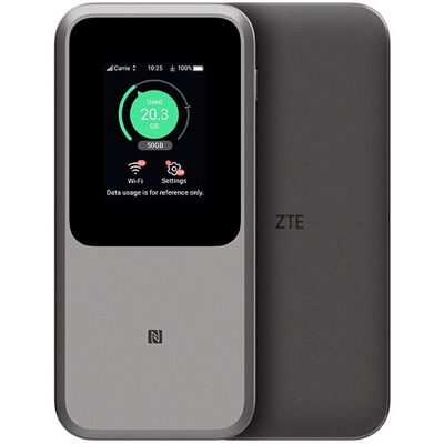 ZTE MU5120 Modem Routeur Cellulaire Mobile Wi-Fi 6 (802.11ax), Batterie Intégrée, 2x USB 2.0, Écran LCD, 159x73x18mm, Consommation 33W - Publicité ZTE MU5120 Modem Routeur Cellulaire Mobile Wi-Fi 6 (802.11ax), Batterie Intégrée, 2x USB 2.0, Écran LCD, 159x73x18mm, Consommation 33W - Publicité