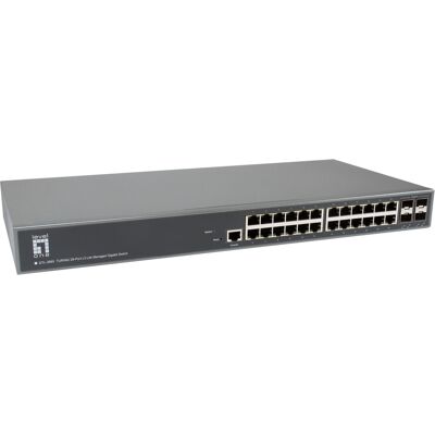 LevelOne GTL-2885 commutateur réseau L3 géré 24 ports Gigabit Ethernet (10/100/1000) 128 Gbit/s 32K MAC gris - Publicité LevelOne GTL-2885 commutateur réseau L3 géré 24 ports Gigabit Ethernet (10/100/1000) 128 Gbit/s 32K MAC gris - Publicité