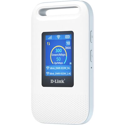 D-Link DWR-933W Routeur/Modem 4G LTE Wi-Fi 6 (802.11ax) 300+600 Mbit/s WPA3-Personal Portable - Publicité D-Link DWR-933W Routeur/Modem 4G LTE Wi-Fi 6 (802.11ax) 300+600 Mbit/s WPA3-Personal Portable - Publicité