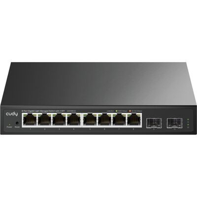 Switch Cudy GS108ES2 géré L2 8 ports Gigabit Ethernet RJ-45 2 ports SFP capacité 21 Gbit/s noir - Publicité Switch Cudy GS108ES2 géré L2 8 ports Gigabit Ethernet RJ-45 2 ports SFP capacité 21 Gbit/s noir - Publicité