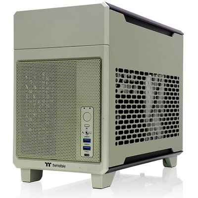 Thermaltake TR100 Mini Tower Vert - Boîtier PC Mini-ITX, 2x 2.5", 3 slots, USB 3.2 Gen 1/Gen 2, Radiateurs 120/240mm, SFX, 179x391x294mm - Publicité Thermaltake TR100 Mini Tower Vert - Boîtier PC Mini-ITX, 2x 2.5", 3 slots, USB 3.2 Gen 1/Gen 2, Radiateurs 120/240mm, SFX, 179x391x294mm - Publicité