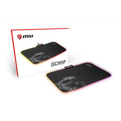MSI Agility GD60 : Tapis de souris gaming RGB, 290x386x10.2mm, surface tissu, base caoutchouc antidérapante, câble 1.8m, noir/gris - Publicité MSI Agility GD60 : Tapis de souris gaming RGB, 290x386x10.2mm, surface tissu, base caoutchouc antidérapante, câble 1.8m, noir/gris - Publicité