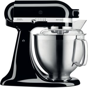 Robot de cuisine KitchenAid Artisan 5KSM185PSEOB Noir 300W, bol 4.8L Inox, 10 vitesses, contrôle par foie, rotation planétaire, dimensions 240x370x360...