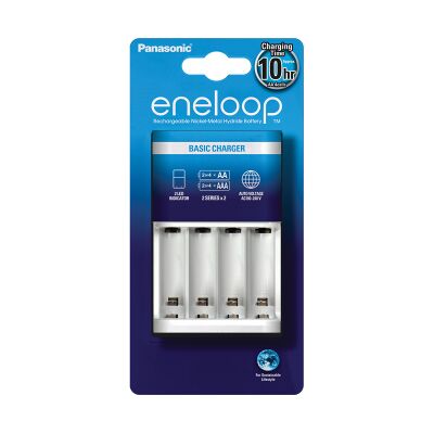 Panasonic BQ-CC51E Chargeur Batteries AA/AAA 4 slots, 100-240V, Témoin LED, Temps de charge 10h, Blanc. Chargeur domestique pour accus. Publicité Panasonic BQ-CC51E Chargeur Batteries AA/AAA 4 slots, 100-240V, Témoin LED, Temps de charge 10h, Blanc. Chargeur domestique pour accus. Publicité