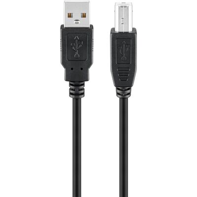 Câble USB Goobay 93596, USB 2.0, 1.8m, Connecteurs USB-A / USB-B (Mâle), 480 Mbit/s, Conducteur CCS, AWG 30, Noir - Publicité Câble USB Goobay 93596, USB 2.0, 1.8m, Connecteurs USB-A / USB-B (Mâle), 480 Mbit/s, Conducteur CCS, AWG 30, Noir - Publicité